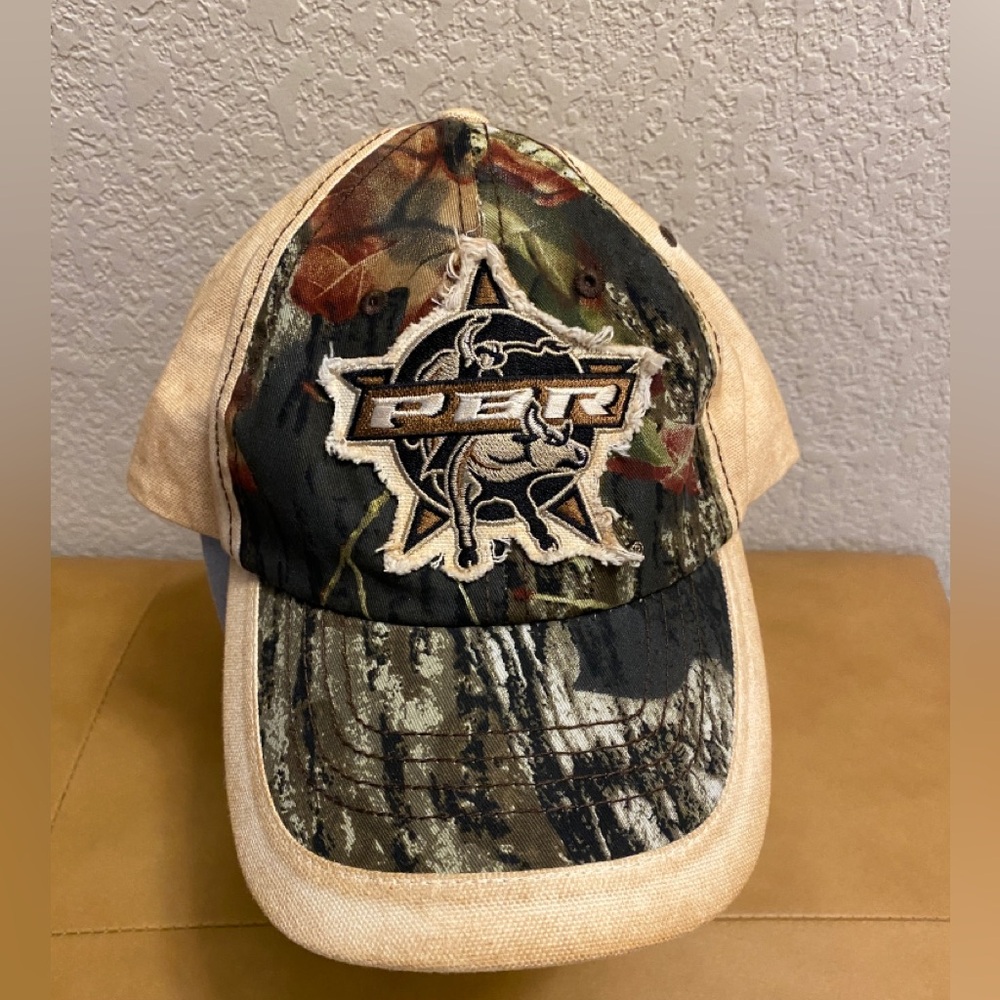 Camo and Tan PBR Cap Rodeo Western